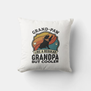 Coussin Grand Paw Grand-père Chien Rétro Coucher de soleil