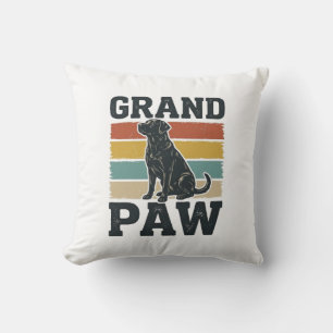 Coussin Grand Paw Vintage Chien Grand-père Conception de T