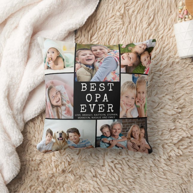 Coussin Grand-père BEST OPA EVER 7 Collage photo (Couverture)