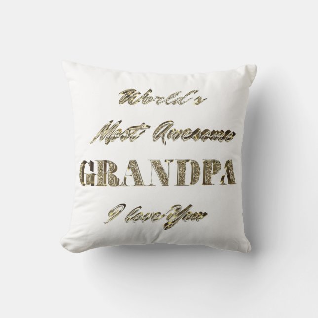 Coussin Grand-père le plus génial du monde que je t'aime (Recto)