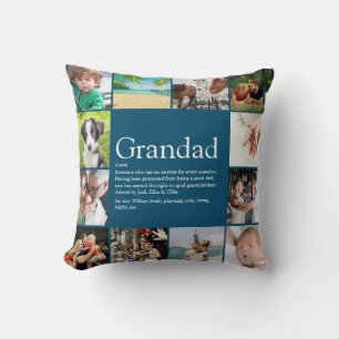 Coussin Grand-père, Papi, Papa Définition 12 Collage Photo