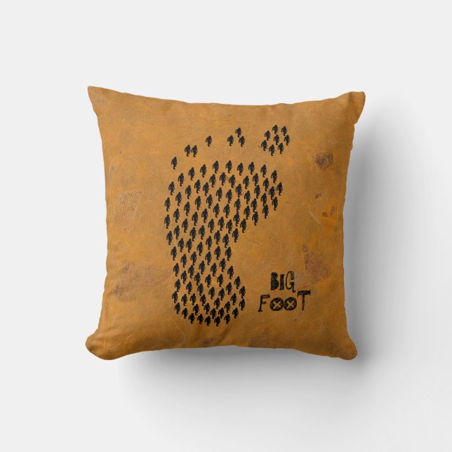 Coussin grand pied, sasquatatch, empreinte, skunk+ape, Jeu (Recto)