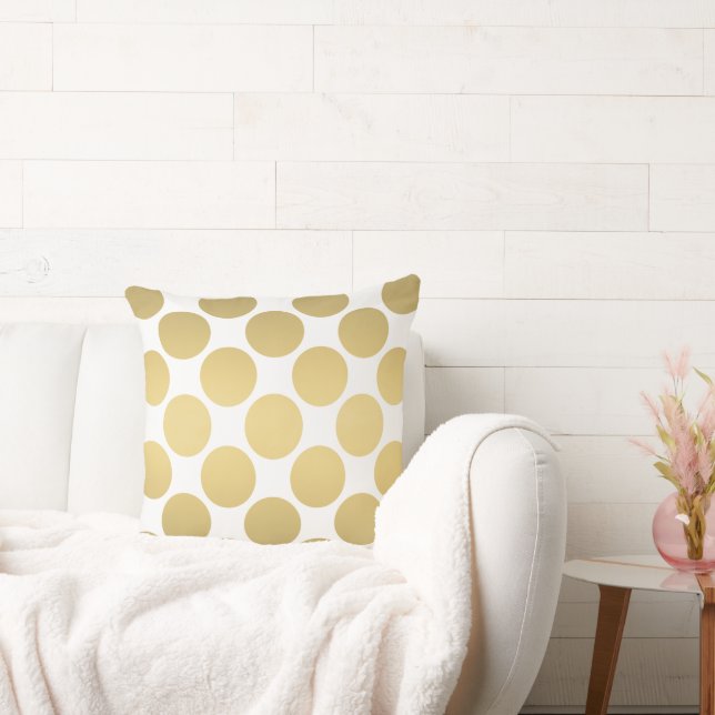 Coussin Grand Pois d'or Motif blanc (Canapé)