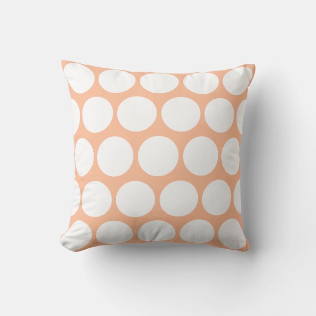 Coussin Grand pois orange rétro (Recto)