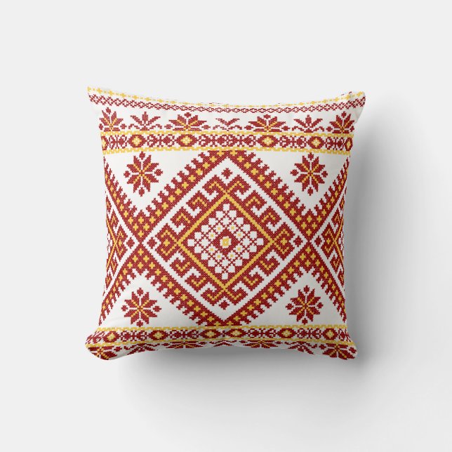 Coussin Grande copie croisée ukrainienne de point de (Recto)