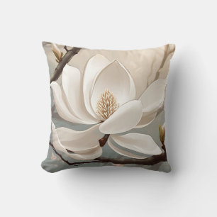 Coussin Grande Fleur blanche de Magnolia