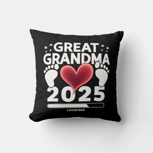 Coussin Grande grand-mère Chargement 2025 Faire-part de gr (Recto)