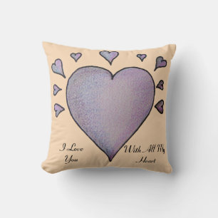Coussin grande petite conception de poème d'amour de