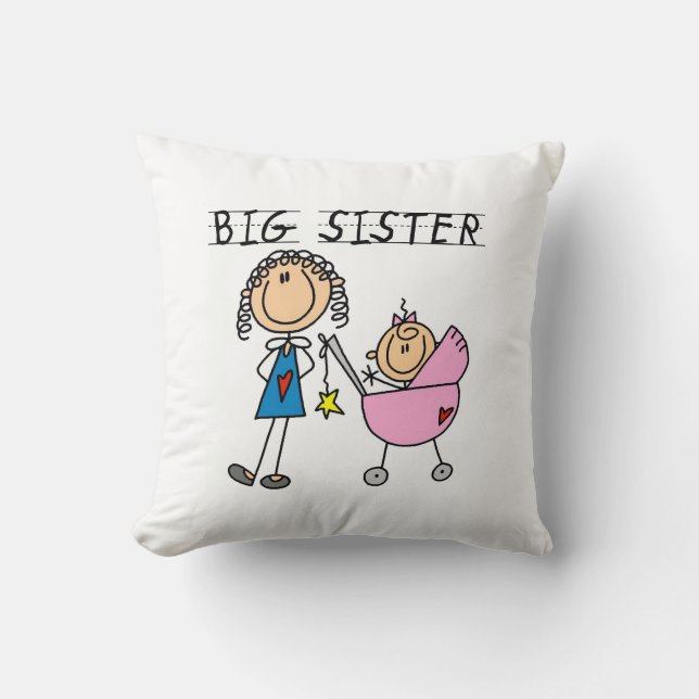 Coussin Grande soeur avec des cadeaux de petite soeur (Recto)
