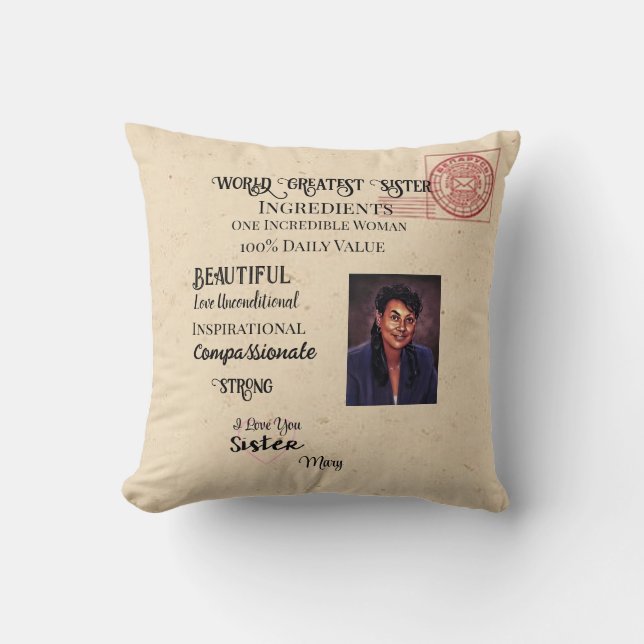 Coussin Grande soeur du monde (Recto)