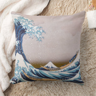 Coussin Grande vague du tsunami Kanagawa Japon par Hokusai