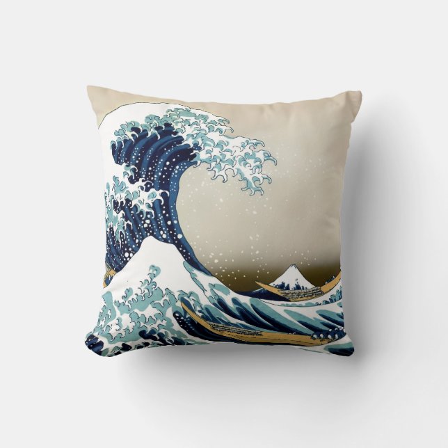 Coussin Grande vague reconstituée outre de Kanagawa par (Recto)