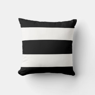 Coussin Grandes bandes Noir et Blanc