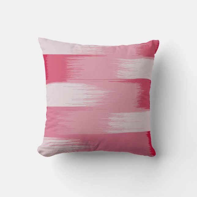 Coussin Grandes bandes rouges et roses (Recto)
