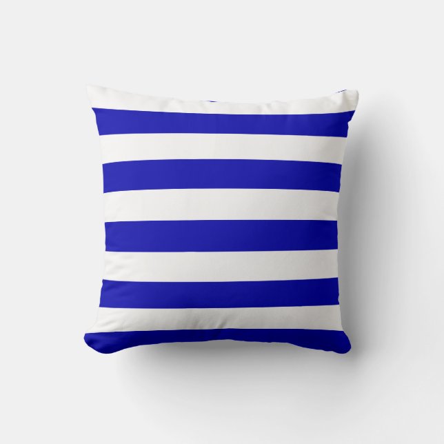 Coussin Grandes Bleues Royales et Blancs (Recto)