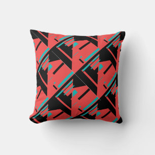 Coussin Grandes formes noires vertes sur le design Arrière
