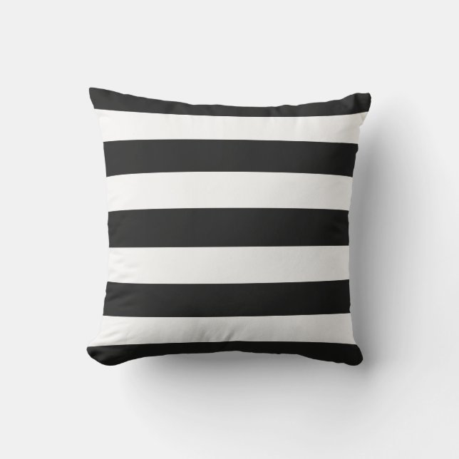 Coussin Grandes touches modernes en noir et blanc (Recto)