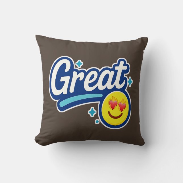 Coussin Grandes Vibes seulement - Eyes d'amour Emoji (Recto)