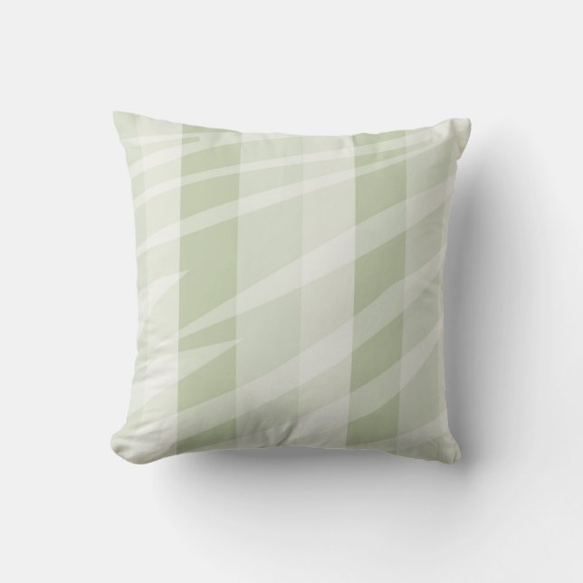Coussin Grandes zèbres blanches à la menthe (Recto)