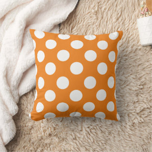 Coussin Grands points - orange blanc