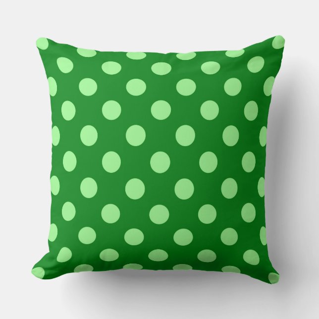 Coussin Grands points rétro - vert émeraude et menthe (Recto)