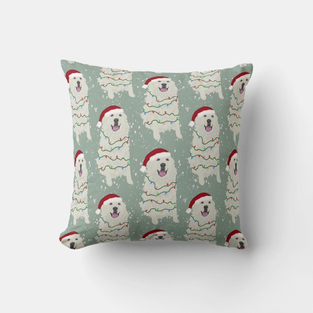 Coussin Grands Pyrénées de Noël  (Recto)
