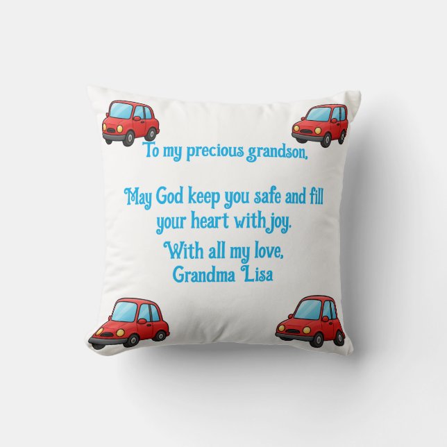Coussin Grandson Prayer From Grandma Throw Pillow (Recto)