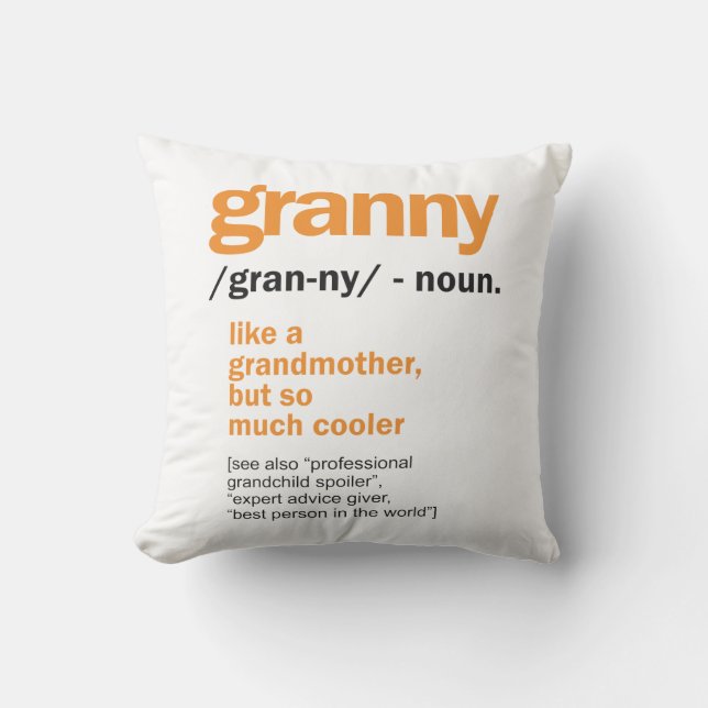 Coussin Granny Définition Grandma Cadeau (Recto)