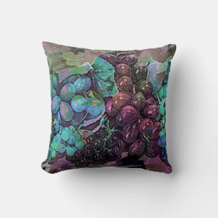 Coussin Grape Impressions Digital Art Throw Pillow