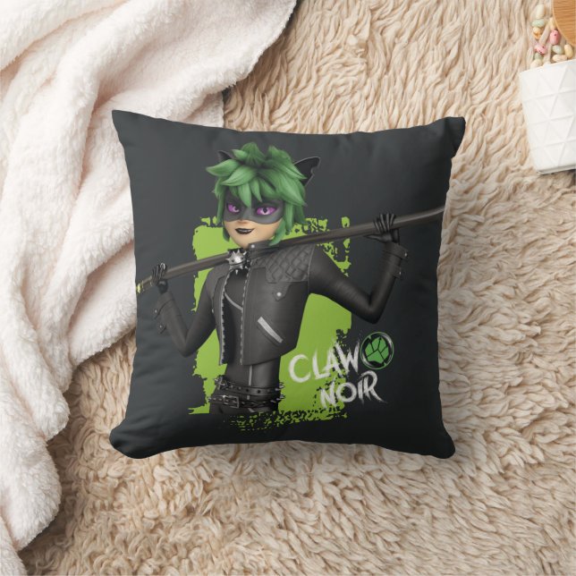Coussin Graphique de caractère noir de la bande de rebond (Couverture)