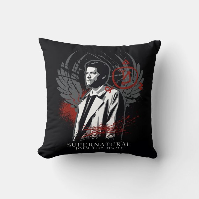 Coussin Graphique de graffiti de Castiel surnaturel (Recto)