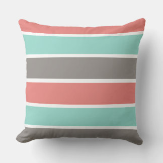 Coussin Graphique de Motif de ligne de bordure rose