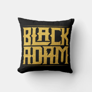 Coussin Graphique de nom empilé Adam noir