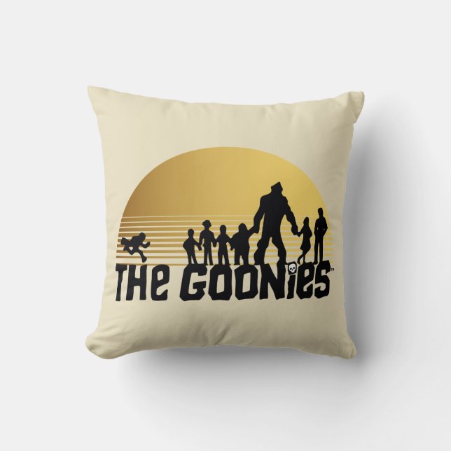 Coussin Graphique de silhouette de coucher de soleil des G (Recto)