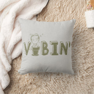 Coussin Graphique de typographie de la grotte de Vibin