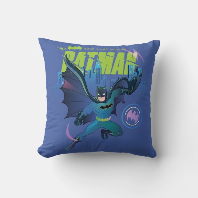 Coussin Graphique de ville de Batman "Posséder votre puiss (Recto)