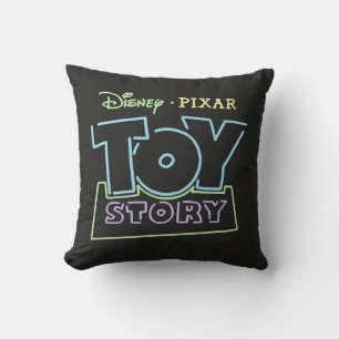 Coussin Graphique des signes néon de l'histoire des jouets