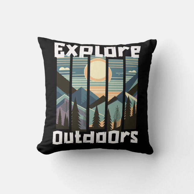 Coussin Graphique du paysage explore Outdoor (Recto)