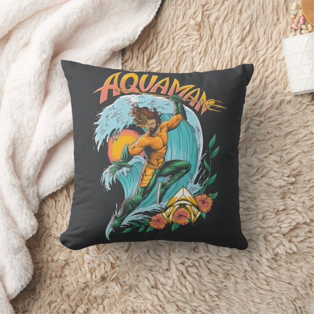 Coussin Graphique du Surf de levage Aquaman et Trident (Couverture)