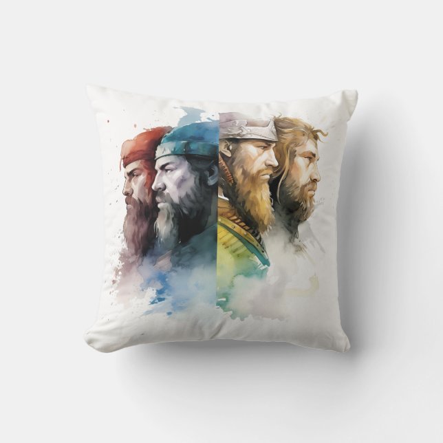 Coussin graphique en héros viking (Recto)