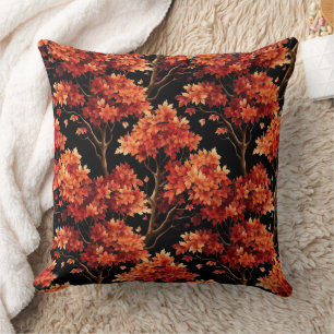 Coussin Graphique Motif sans couture Red Fall Maple Tree
