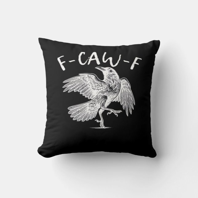 Coussin Graphique vintage F-Caw-F Raven (Recto)