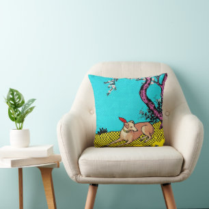 Coussin Graphisme de chien silhouette lévrier minimaliste