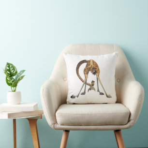 Coussin Graphisme de girafe amusant – Design d'animal mign