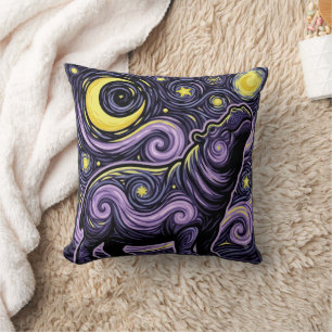 Coussin Graphisme de l'Hippopotame Artistique Tourbillonna