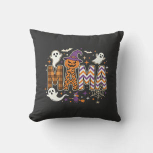 Coussin Graphisme de Maman Halloween Fantômes Sorcière et