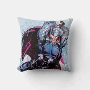 Coussin Graphisme de personnage en aquarelle de Thor