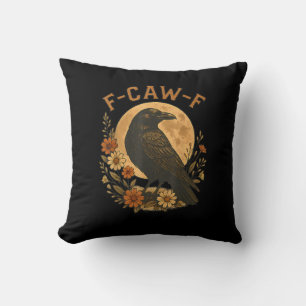 Coussin Graphisme d'humour adulte oiseau gothique corbeau