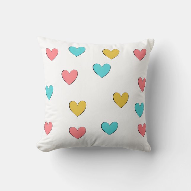 Coussin Graphisme esthétique d'amour pastel (Recto)