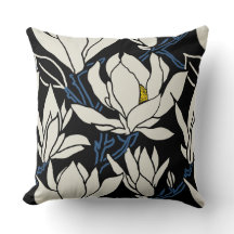 graphisme Magnolia dans un motif beige et noir